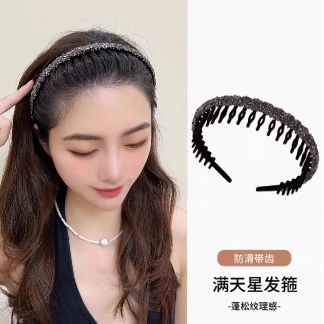 植绒成人发箍压发夹百搭发卡洗漱洗脸丝绒网红碎发头箍带齿头箍