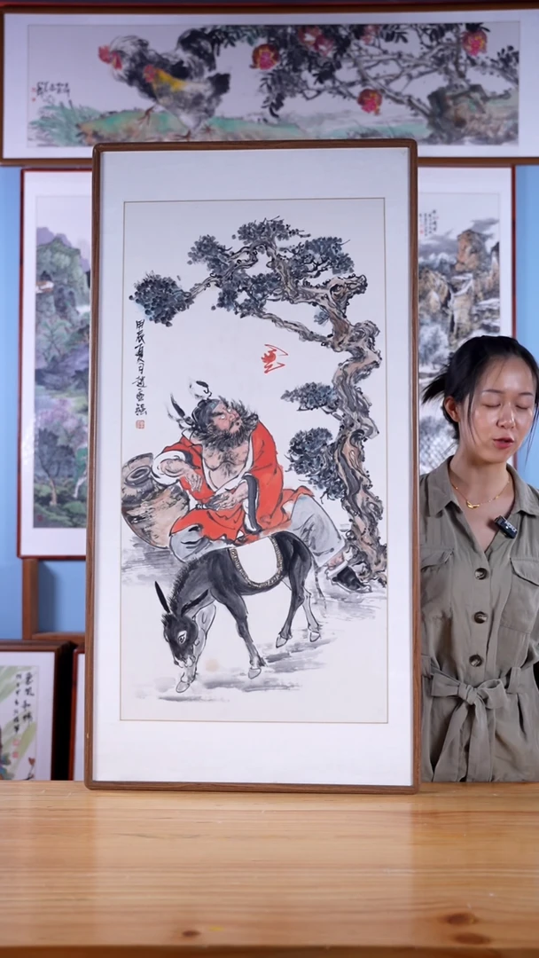 【闪购商品】绘画赵孟强《钟馗引福》手绘带框122*62