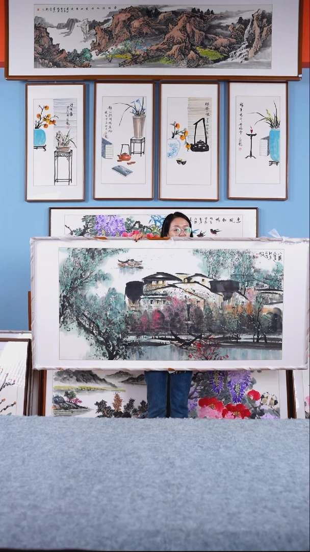 【闪购商品】绘画柳泉《小镇春色江南印象》手绘174*84