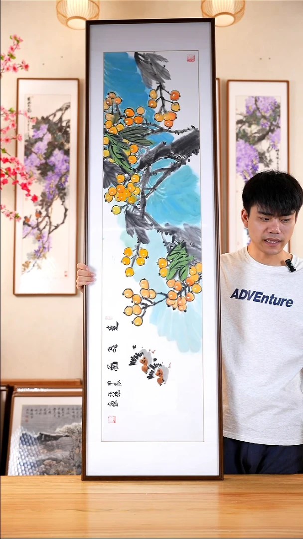 【闪购商品】绘画汪琼《竞飞图》手绘带框162*47