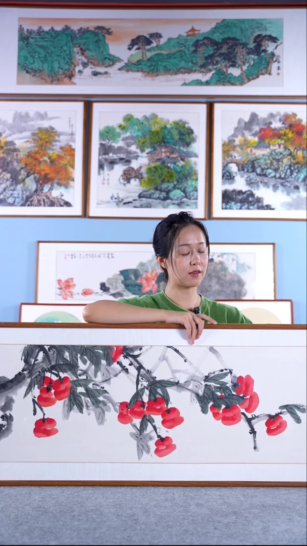 【闪购商品】绘画戚莉莉《万事顺意》手绘带框162*47