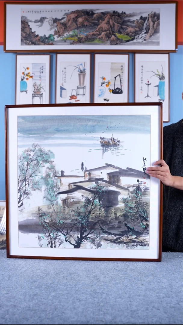 【闪购商品】绘画柳泉《江南水乡》手绘带框83*83