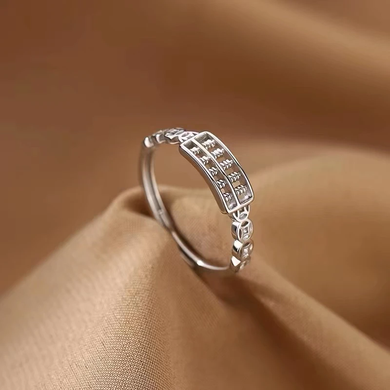 精致如意算盘戒指设计小众招财新款食指戒女个性指环