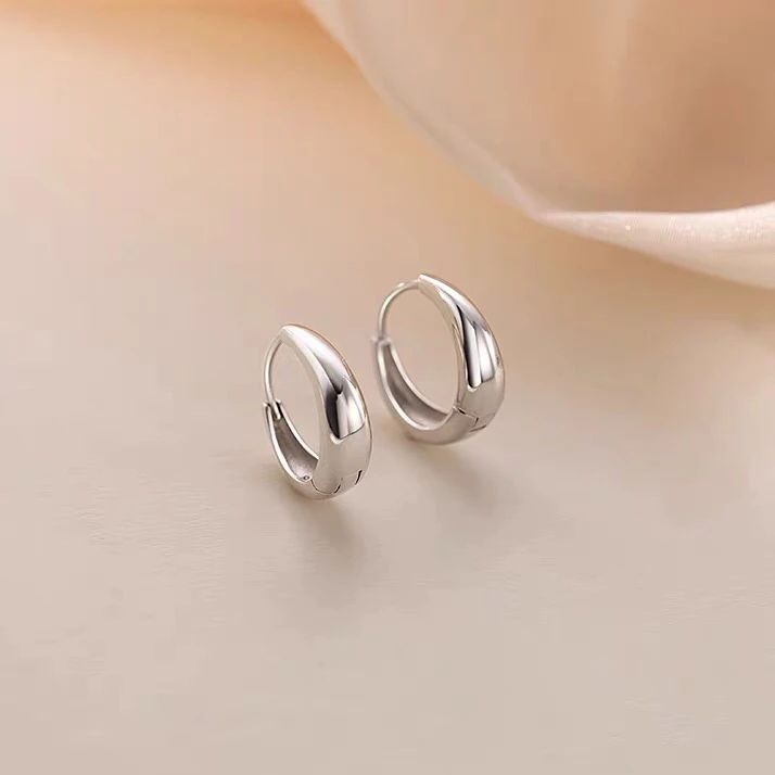 素圈耳扣女耳环气质潮网红耳圈耳饰小众设计高级感