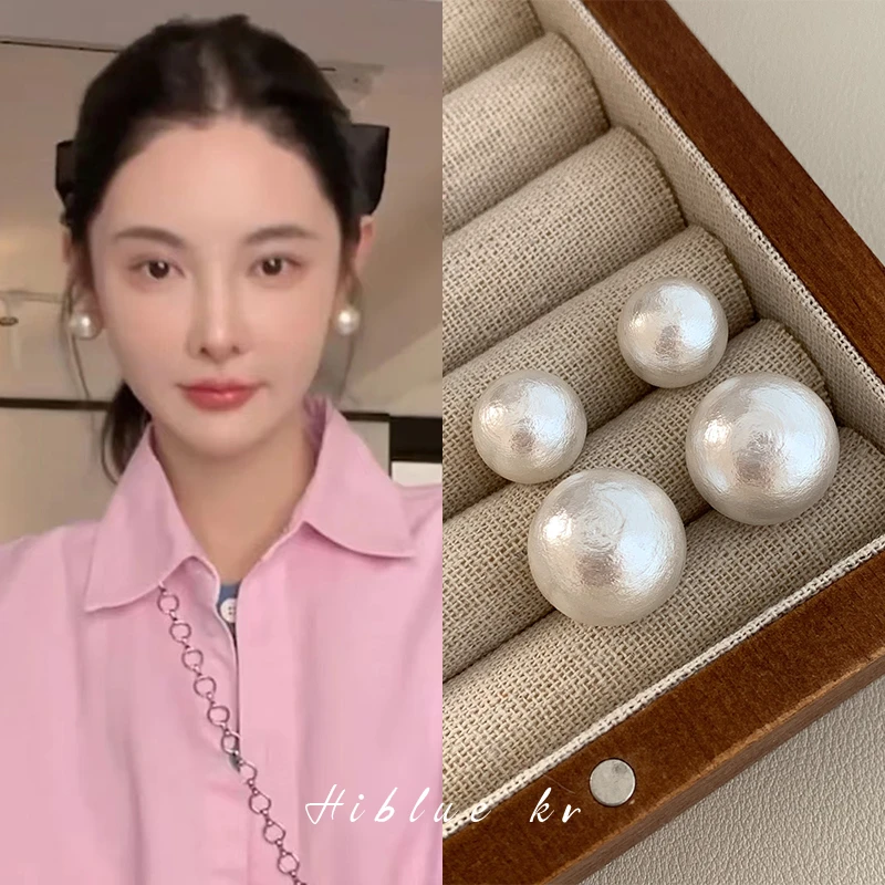 Mona同款棉花珍珠耳环女2023年新款潮小众气质高级轻奢耳饰耳钉52