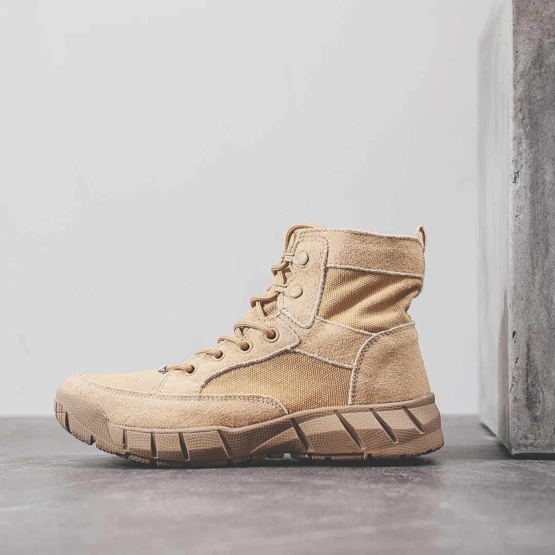 外贸出口户外高帮登山鞋女真皮防水防滑轻便新疆旅游徒步鞋沙漠靴