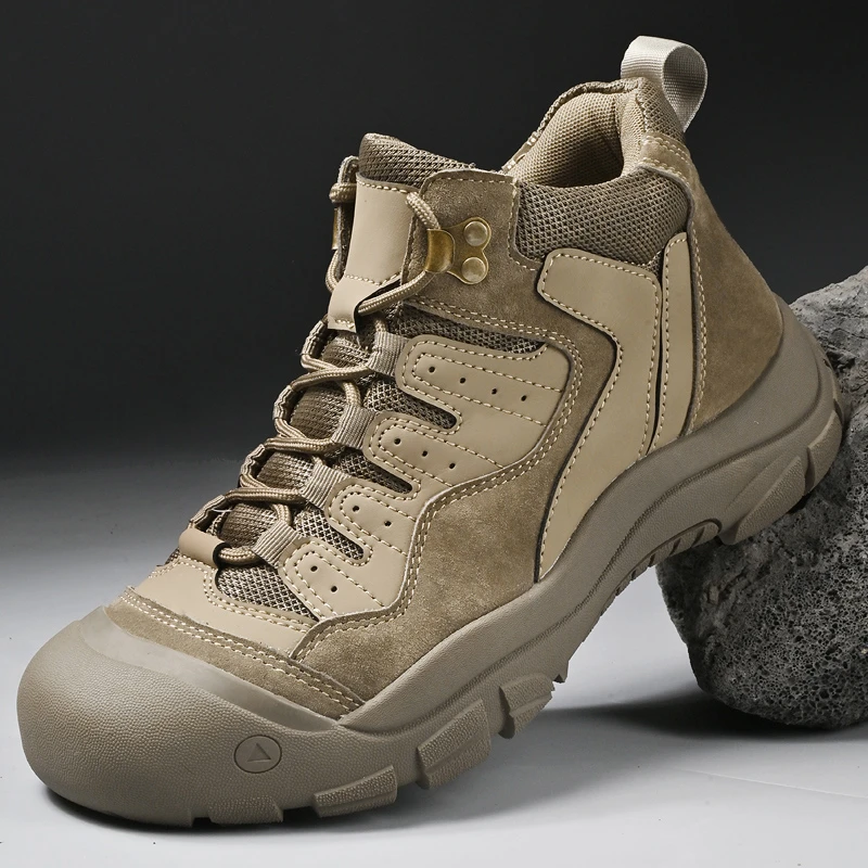 外贸出口棉鞋男冬季加绒户外徒步登山鞋男真皮高帮工装防滑雪地靴
