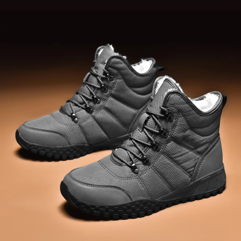 外贸出口高帮雪地靴男冬季保暖加绒加厚东北户外防水防滑情侣棉鞋