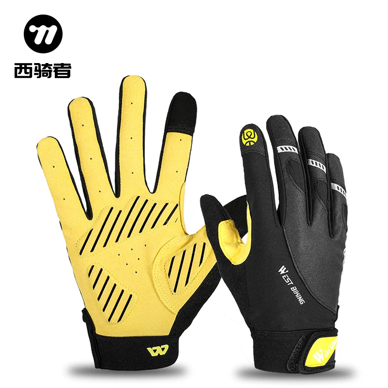 西骑者骑行手套全指摩托车自行车运动男女春夏秋季防滑触屏手套