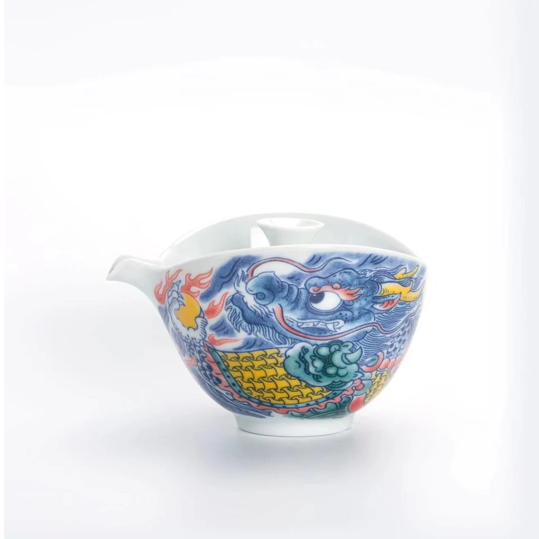 昨明原创国潮手抓壶神龙献宝