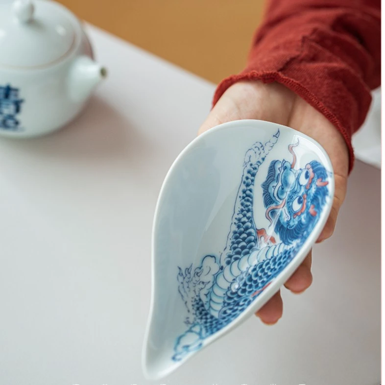 昨明陶瓷全新国潮茶铲穿云龙茶则茶具 铲茶 简约耐高温功夫茶具