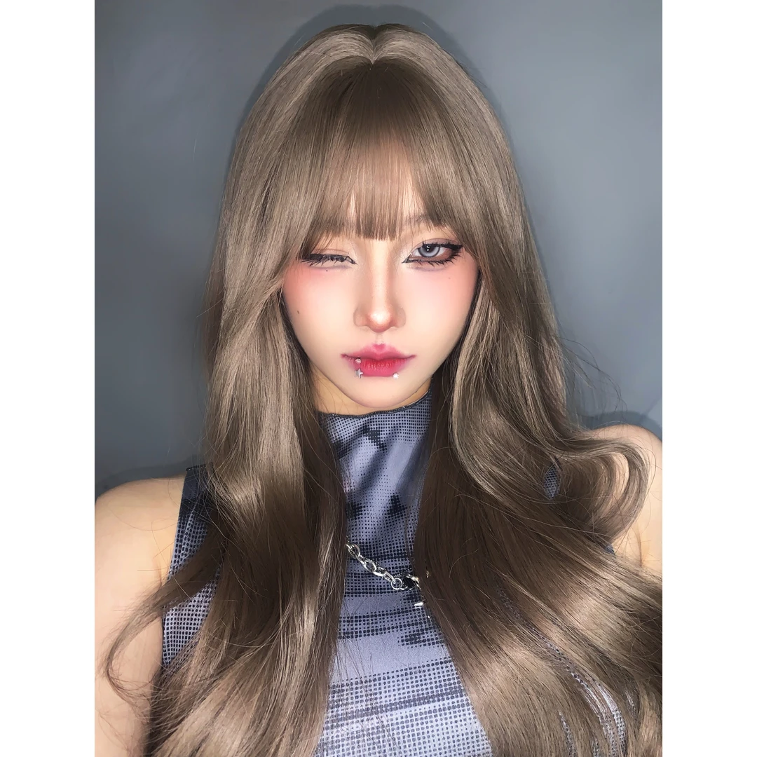 青木栗棕色大波浪卷假发女潮色韩系网红全头套整顶假发女自然逼真