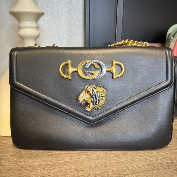 95新 GUCCI/古驰 古驰zumi虎头黑金