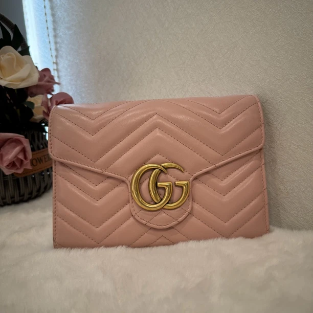 95新 GUCCI/古驰 古驰马蒙woc粉色