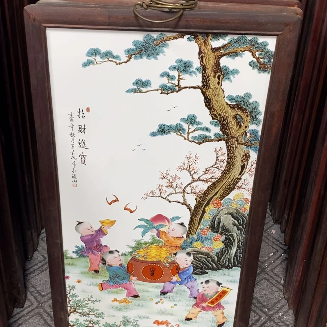 瓷片86*46 景德镇瓷板画柴窑烧制