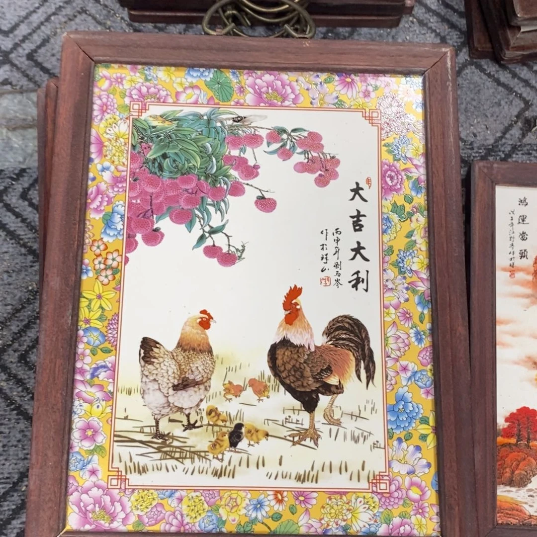 瓷片37*28 景德镇瓷板画柴窑烧制