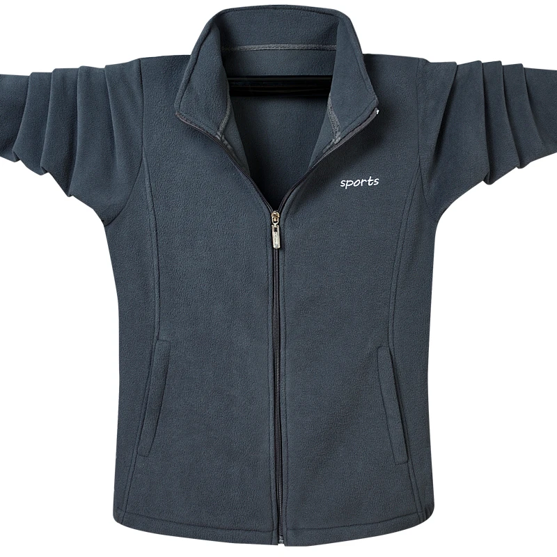 中年立领拉链卫衣男士摇粒手抓绒外套2022秋季爸爸装上衣春秋款潮