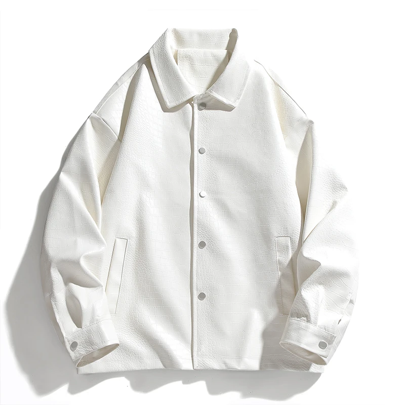 新款套男痞帅个性机车外皮衣男士春秋季时尚翻领青少年皮夹克潮流