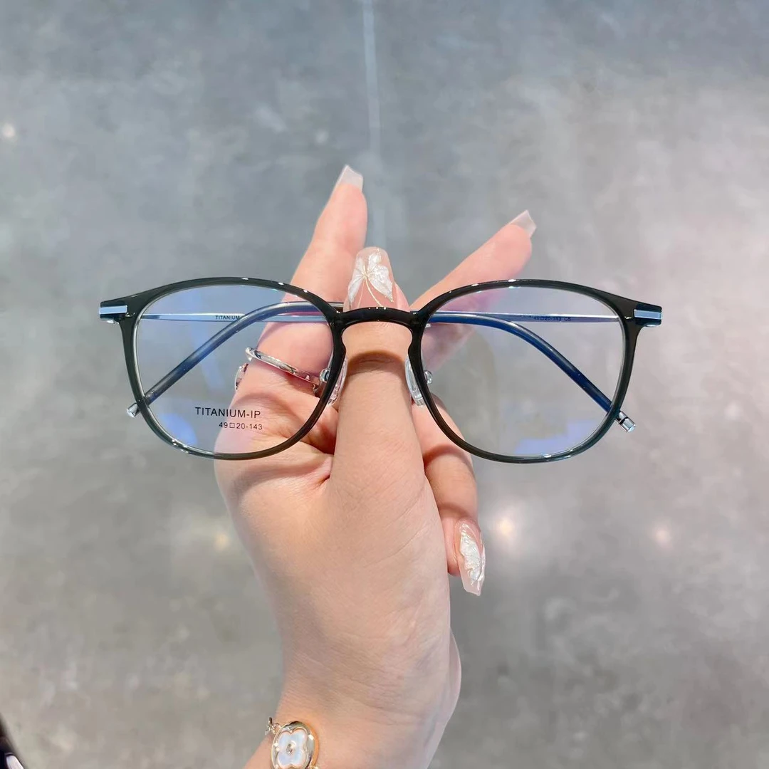 单镜框仅7克超轻镜框新款小熊粉棕色学生韩版百搭复古精致小框ins