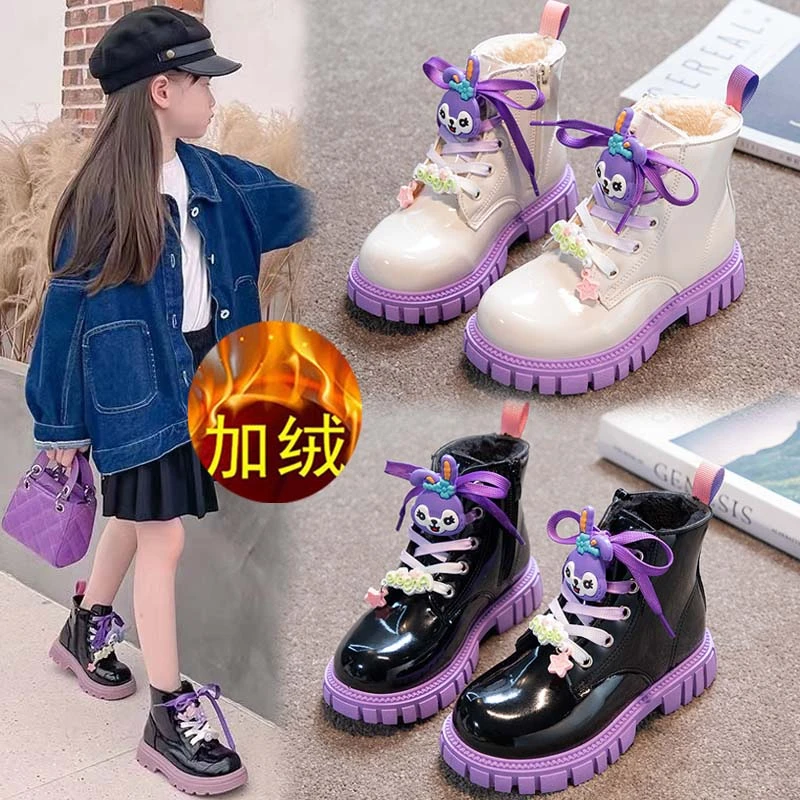 儿童马丁靴女童2024新款秋冬时尚女孩网红爆款中大童短靴子P700
