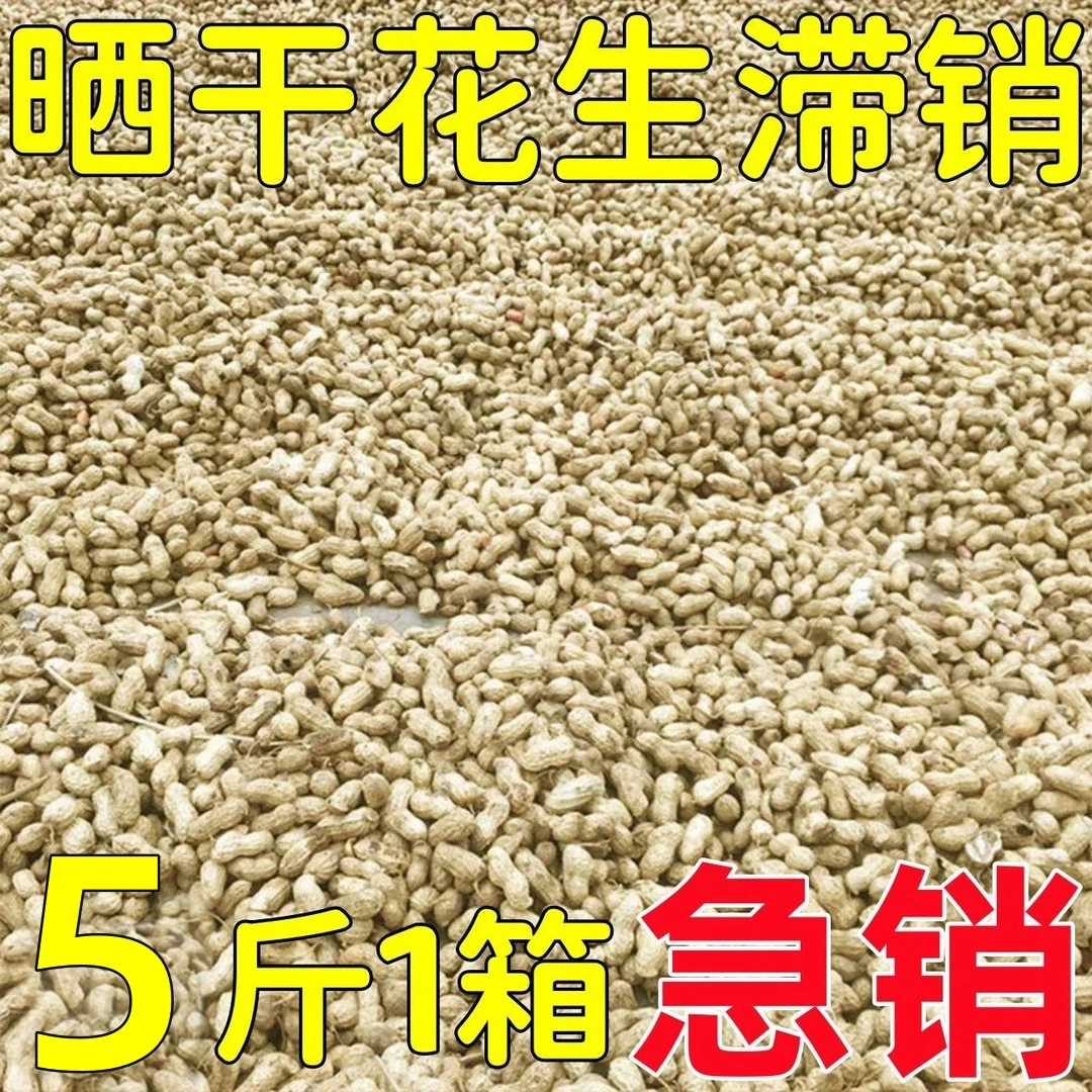 新店开业！28.9抢5斤】2023新花生带壳晒干生化生自然晾晒粉皮薄壳