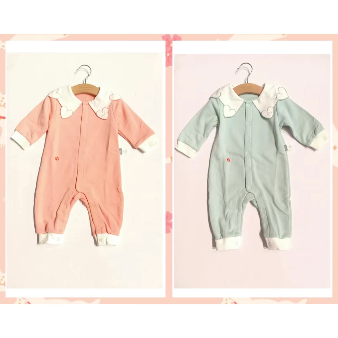 DEARHER/蒂孩儿婴儿翻领全开哈衣婴幼儿春秋纯棉连体衣宝宝爬服