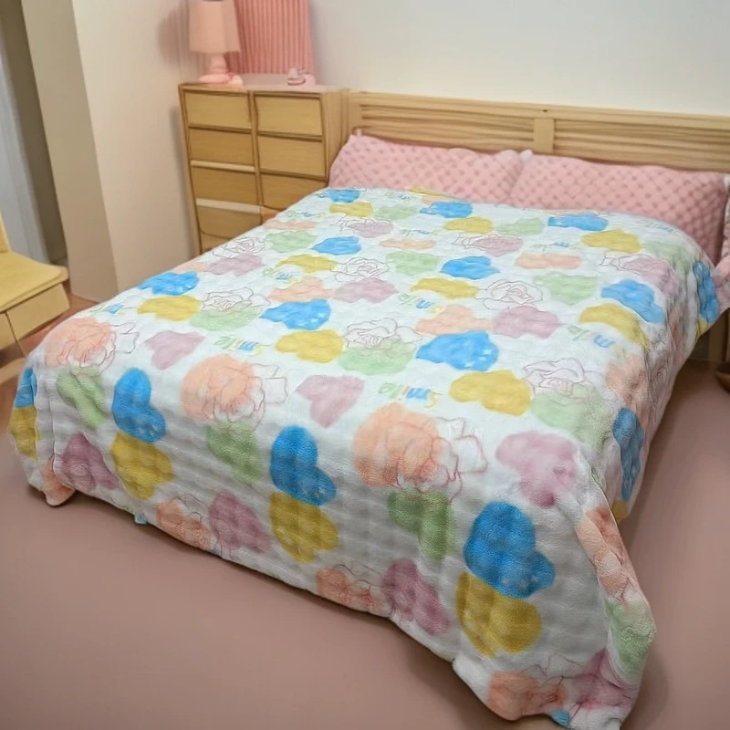 【泡泡仿兔绒被套】可爱风云绒仿兔绒数码印花被套亲肤加厚学生被罩