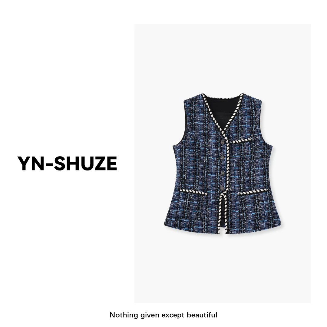 YN-SHUZE【蓝精灵】轻奢高定气质小香风马甲上衣SZ-YNB-60005-1