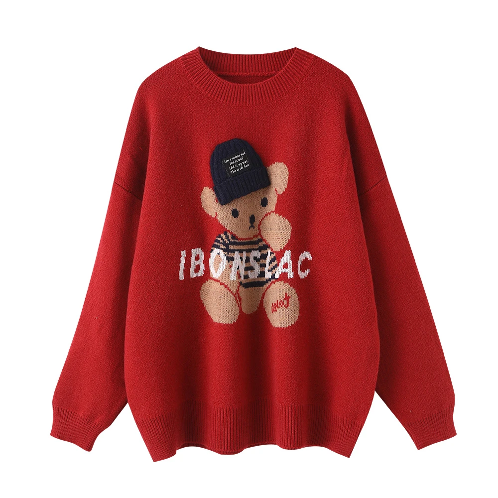 MIDULI孕妇装秋冬百搭加厚可爱小熊百搭毛衣30118