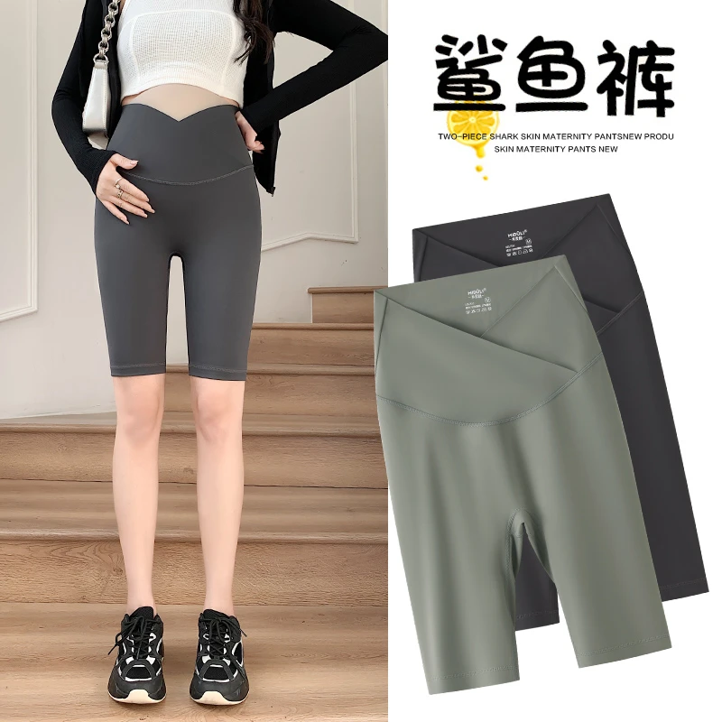 米度丽夏季薄款外穿托腹五分孕妇鲨鱼打底裤50629