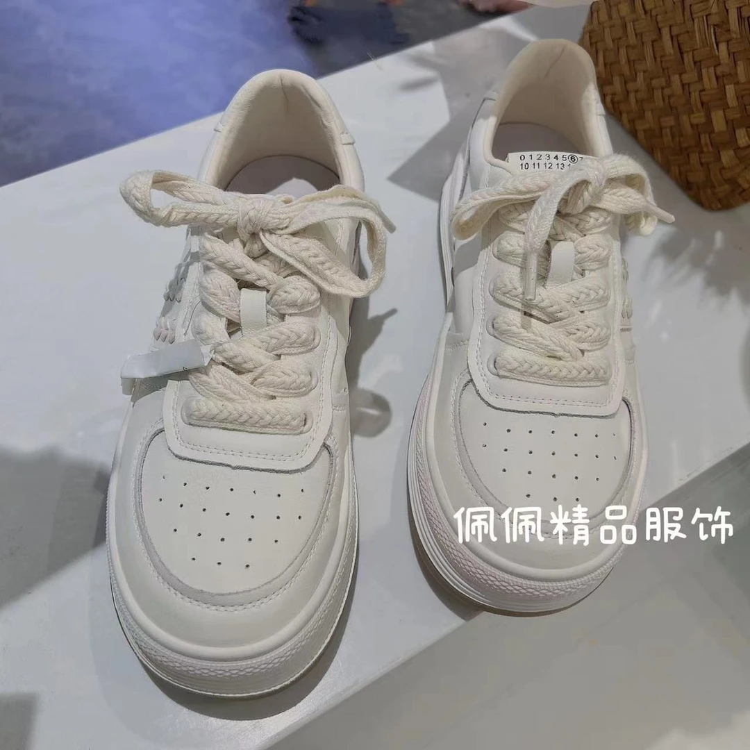 佩佩PA 【麦穗小白鞋】鞋子 W3037 4084227系带厚底透气女款百搭