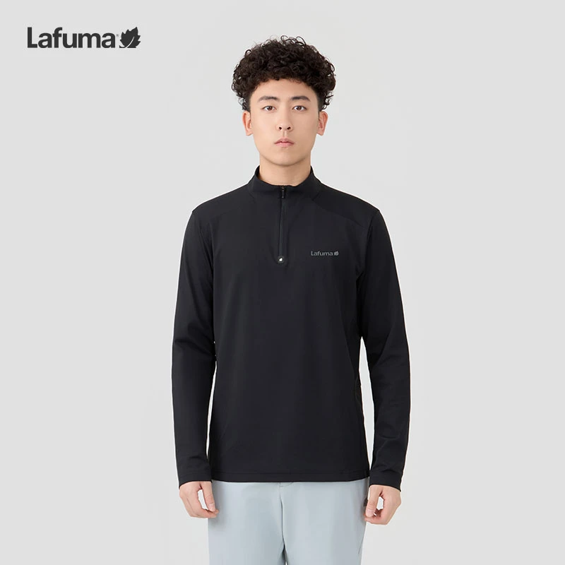 LAFUMA乐飞叶户外骑行抗菌半拉链T恤男士运动健身长袖LMTS4CL95