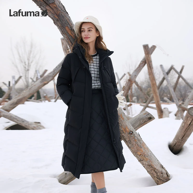 LAFUMA乐飞叶户外24长款防泼水大鸭绒运动羽绒服女外套LFJU4DH61
