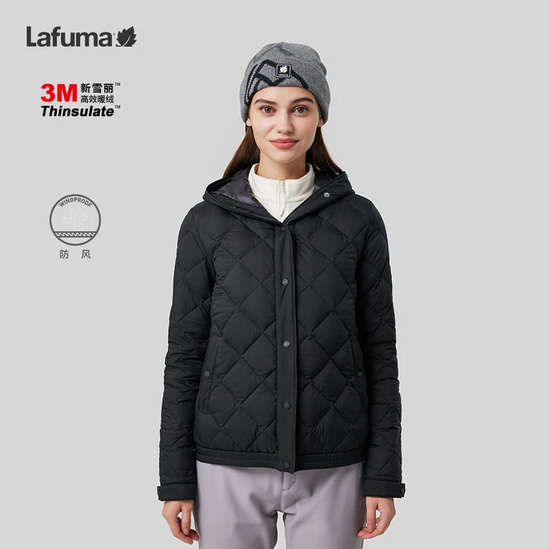 LAFUMA乐飞叶户外冬保暖连帽新雪丽棉服女美拉德外套LFJU3CM94