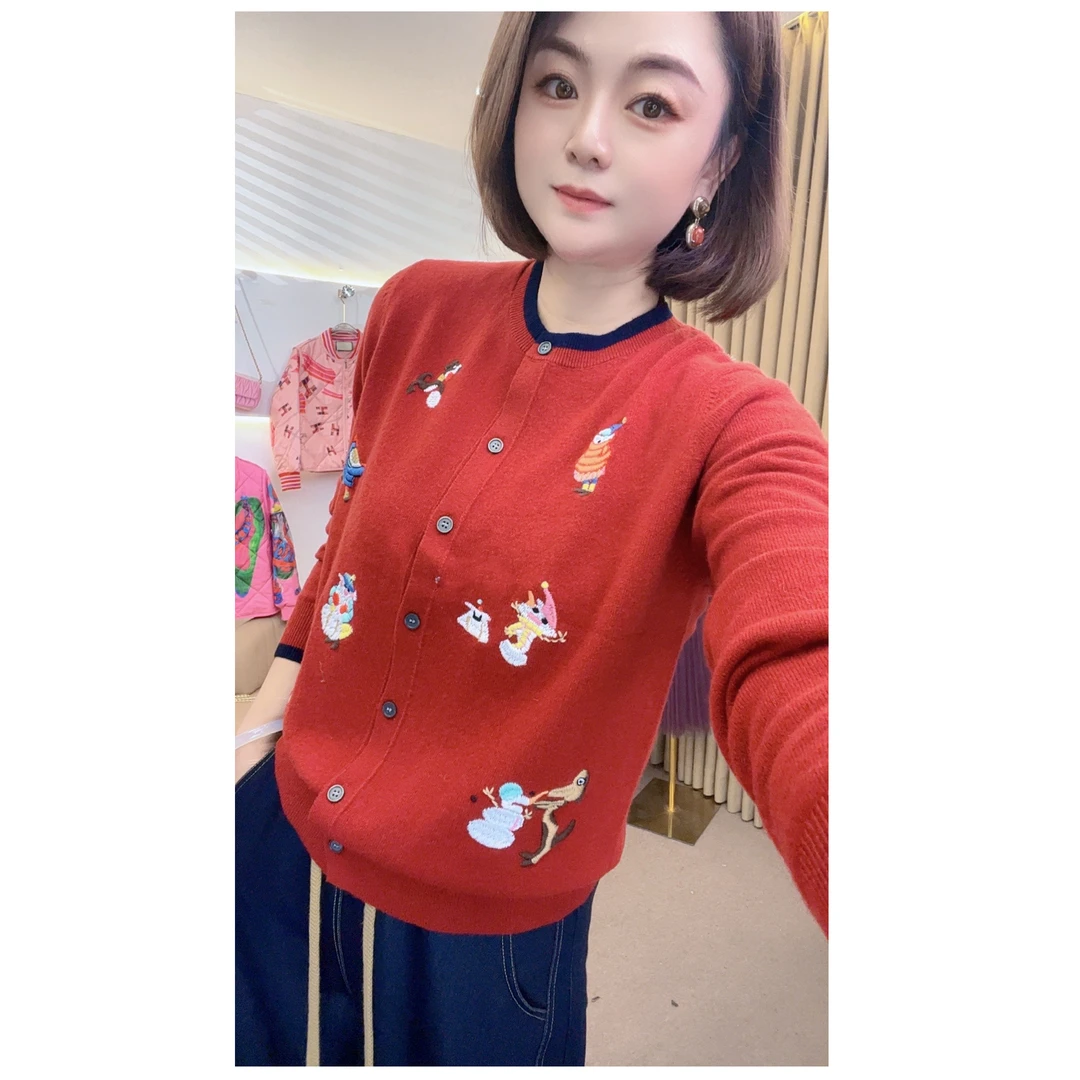 【DJ轻奢】设计感卡通羊毛针织【开衫】女宽松慵懒风休闲时尚毛衣外套