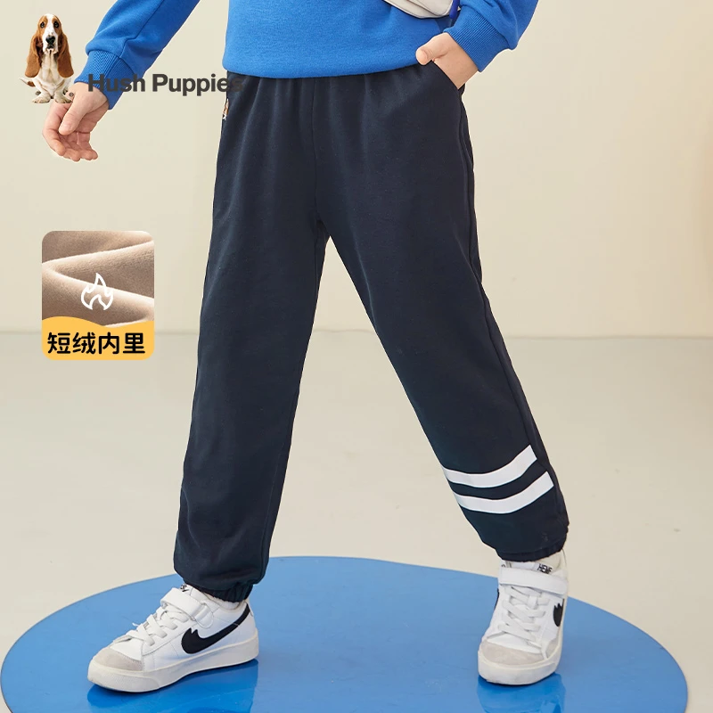 暇步士童装冬季加绒加厚保暖柔软短绒休闲裤舒适宽松运动裤CK665