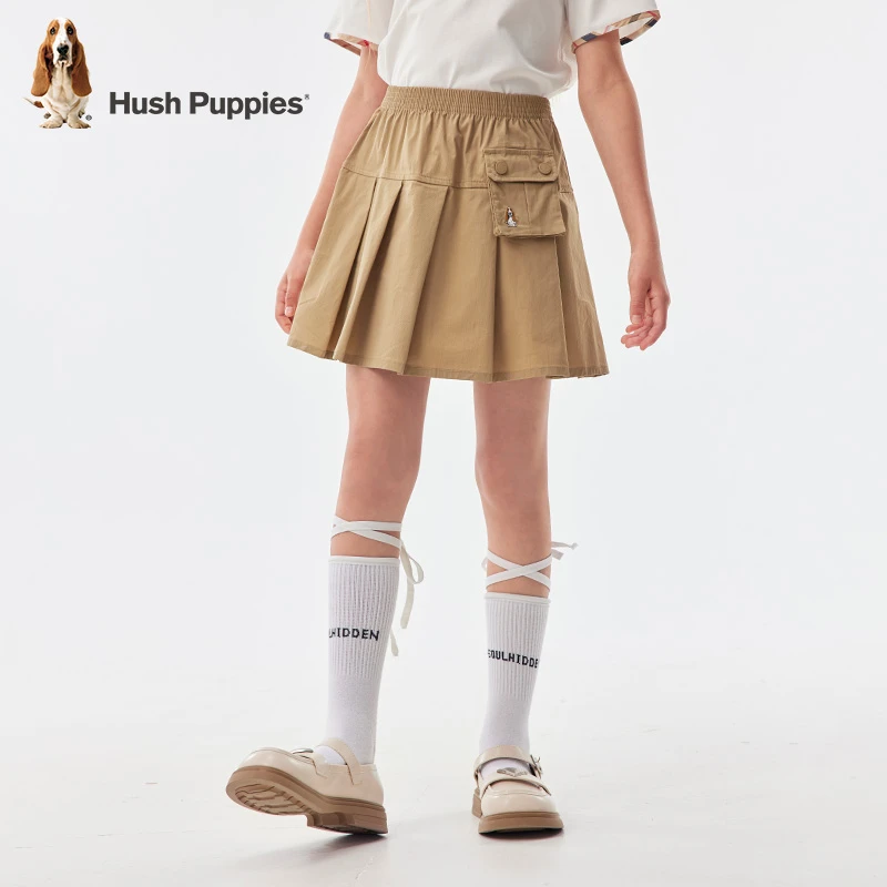 暇步士童装女童夏季新款纯色时尚运动工装风甜酷半身裙