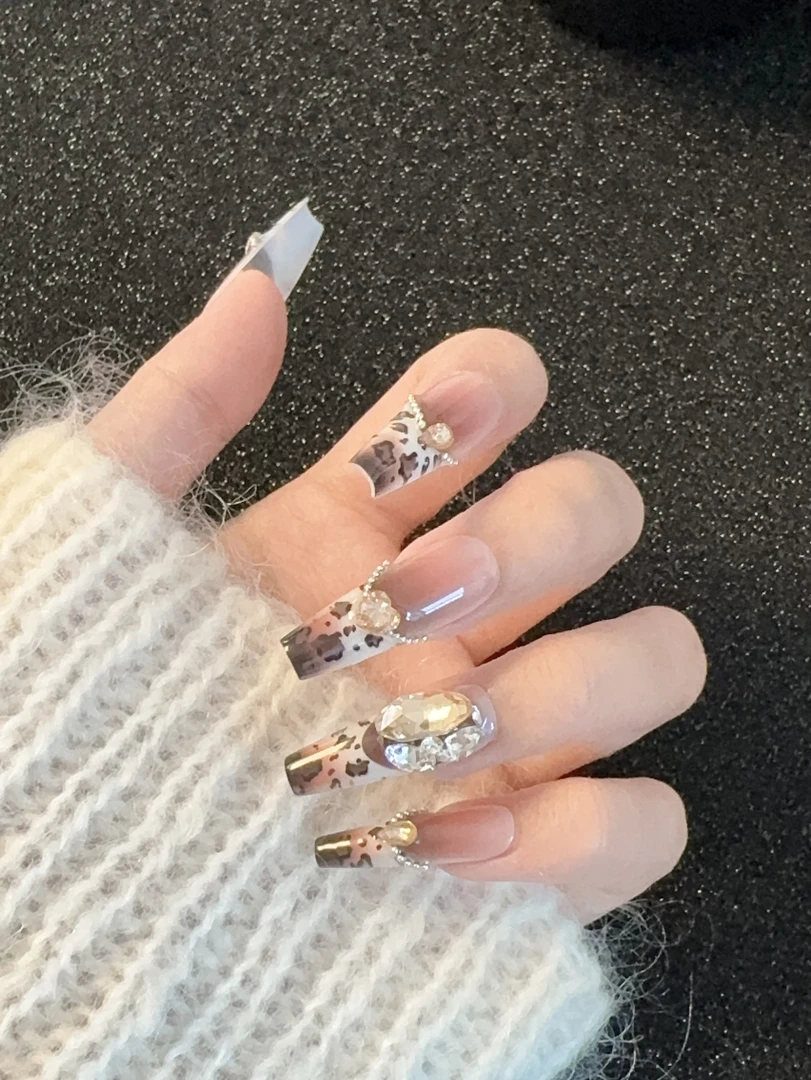 奇屿 【  豹富  】 纯手工独家高级简约大气穿戴甲 qy8907