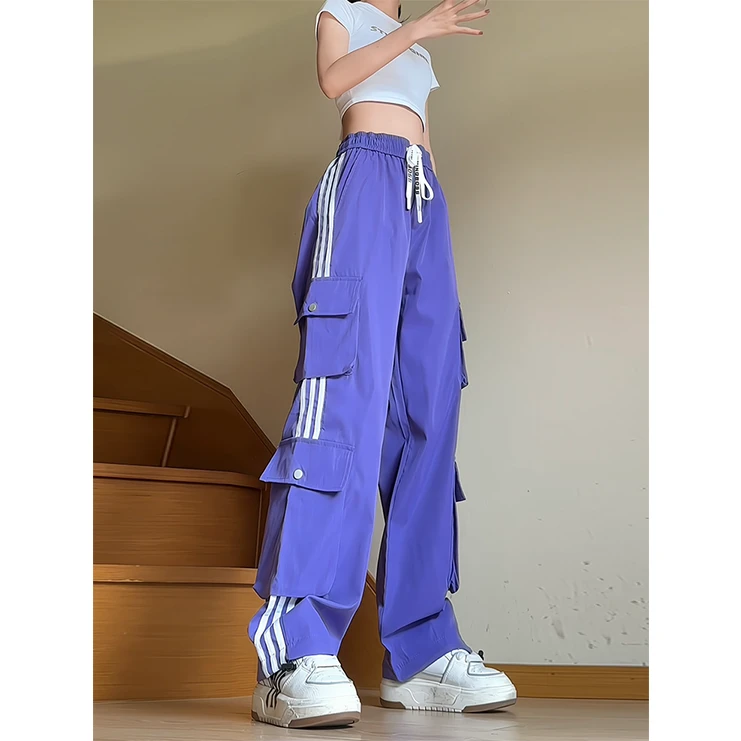 洋葱很忙秋季新款港风织带工装裤