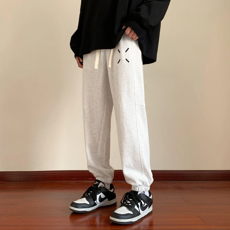 洋葱很忙2023秋季新款华棉男士运动裤学韩版生百搭直筒卫裤束脚裤