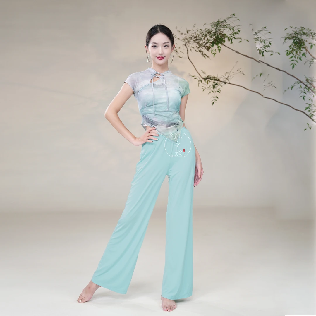 韩婳专场福利纱衣懒懒裤组合套装婳之歌新中式古典舞服练功服常服