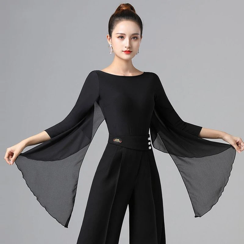 跳舞衣服品牌时尚拉丁舞服装新款国标舞上衣连体网红拉丁服