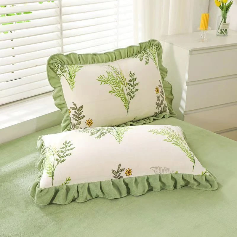 101-300枕套一对装家用成人学校宿舍加厚高档柔软款牛奶绒枕套