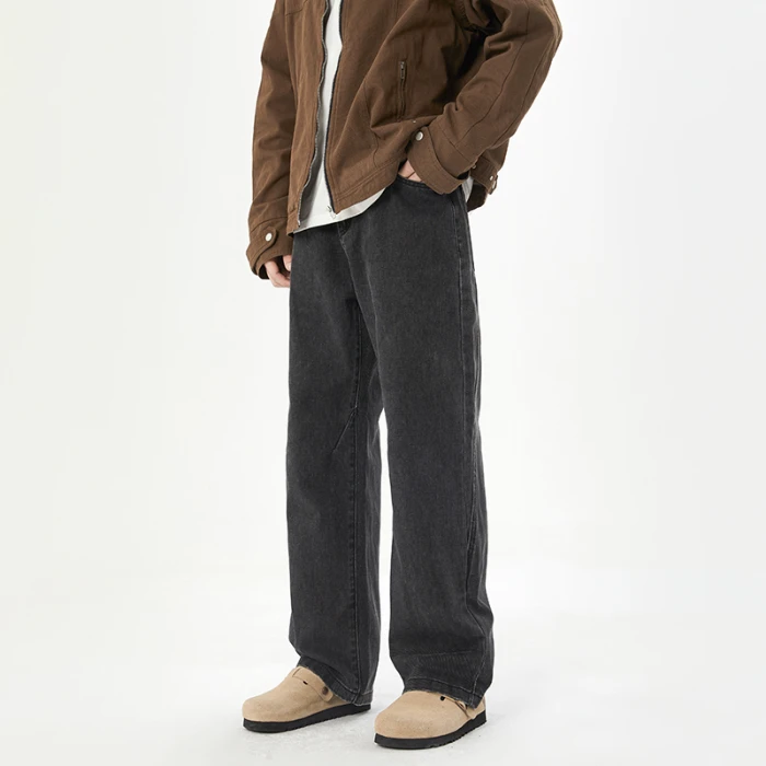 2025高端牛仔裤高街美式水洗复古百搭垂感直筒牛仔长裤男女同款