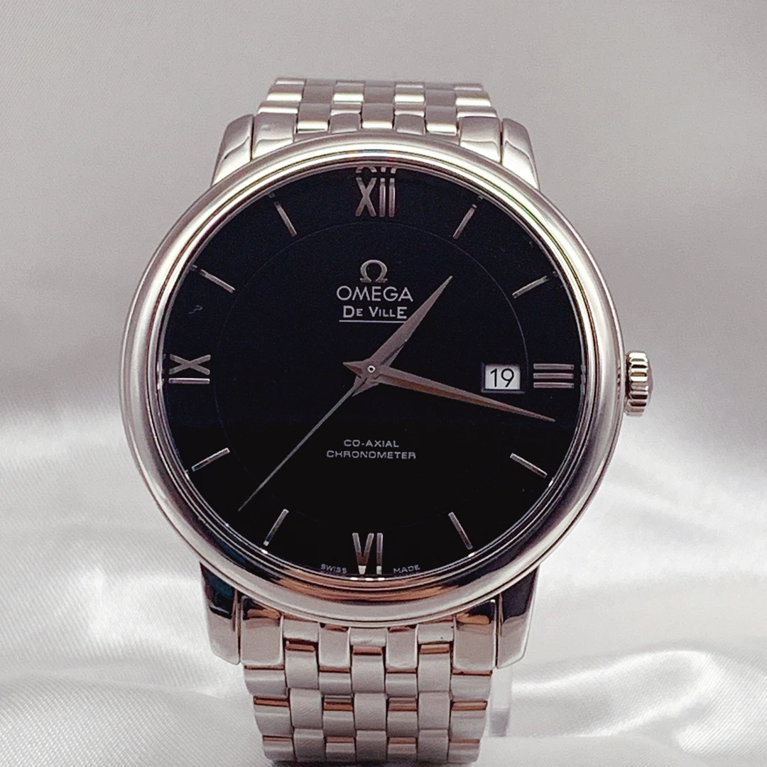 95新 Omega/欧米茄 蝶飞系列/黑盘全原/自动机械男士腕表39.5mm