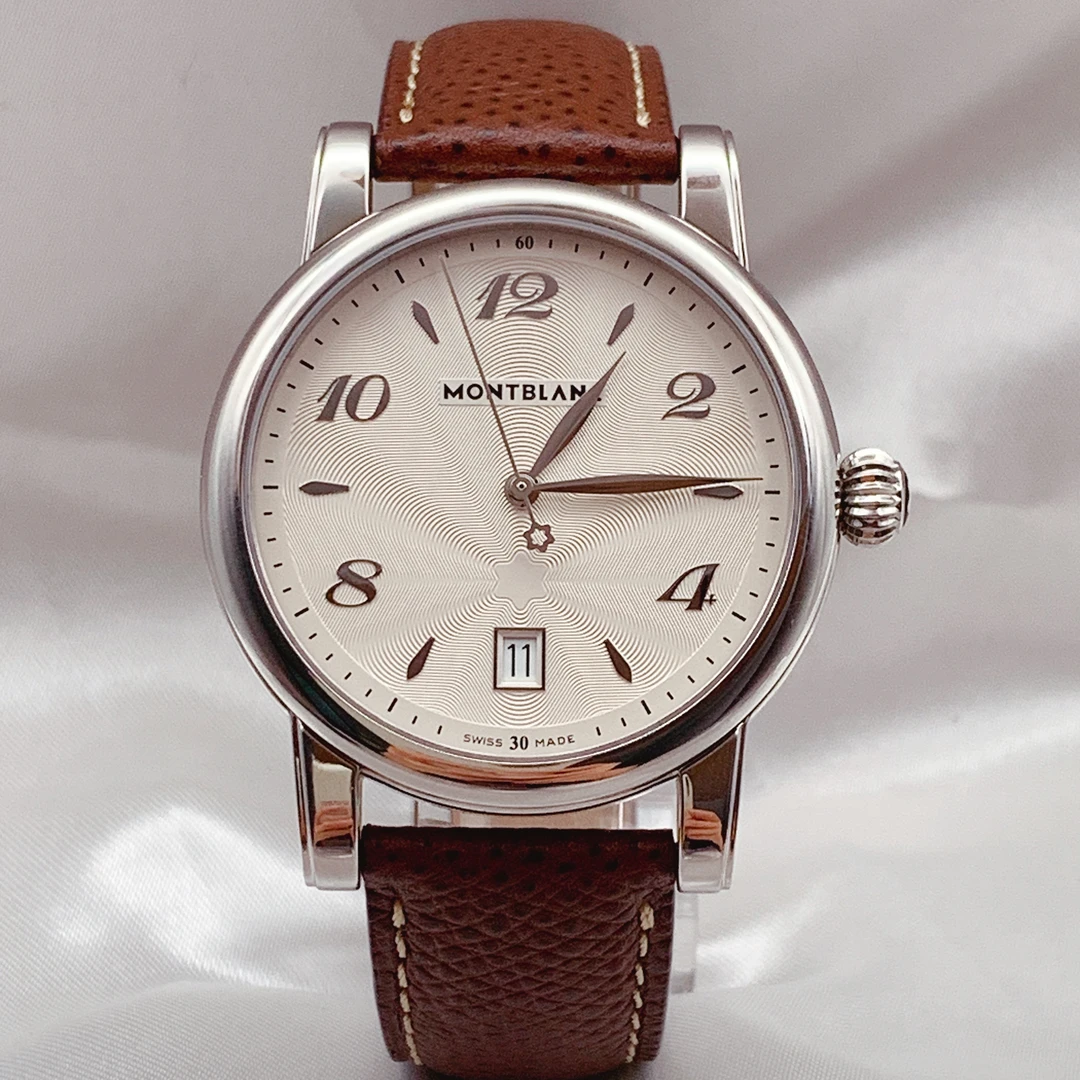 95新 Montblanc/万宝龙 正品万宝龙明星系列石英机芯精钢男表39mm