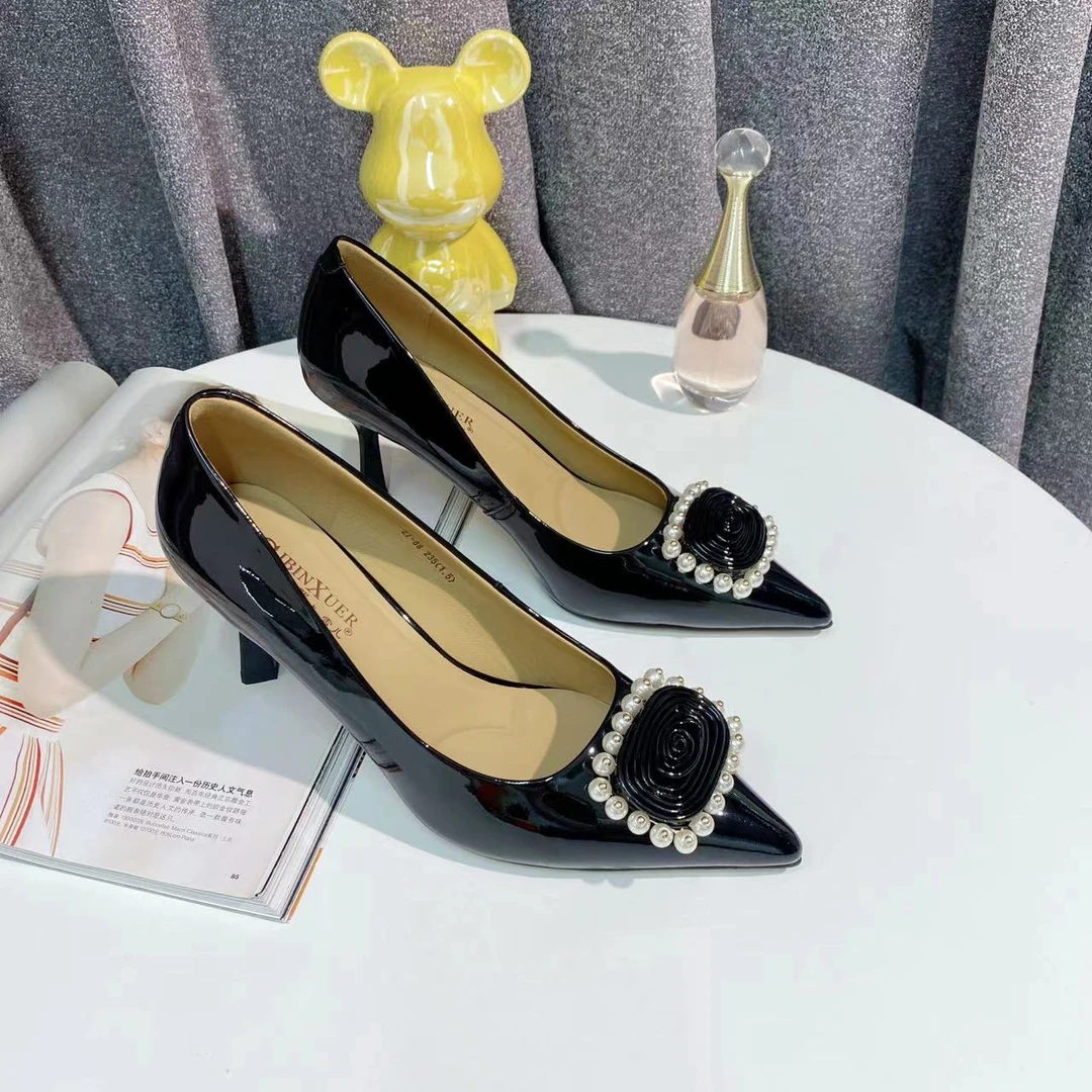 CL7907 黑色 新款气质时尚百搭细跟尖头浅口女单鞋