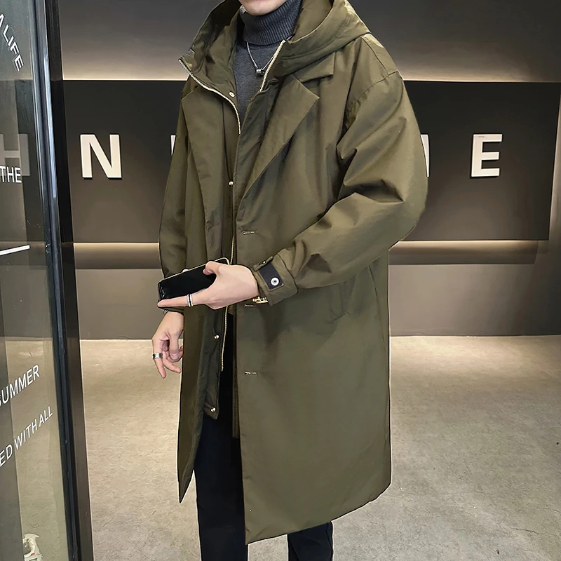 La Chapelle/拉夏贝尔中长款羽绒服男冬季加厚连帽防寒服保暖外套