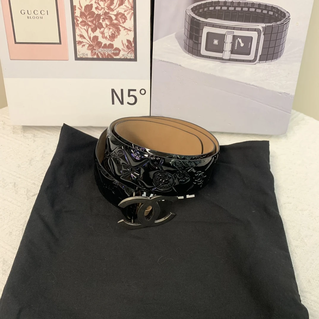 99新 Chanel/香奈儿 黑色漆皮 皮带 腰带 85.34