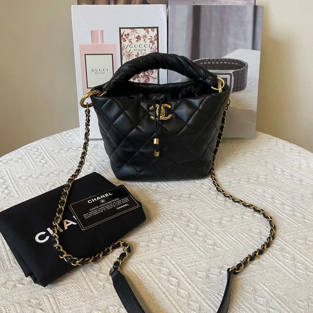99新 Chanel/香奈儿 20b黑金水桶包
